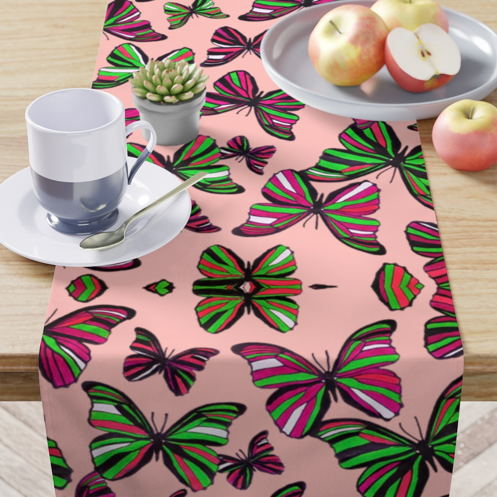 Butterflies Blush Table Runner