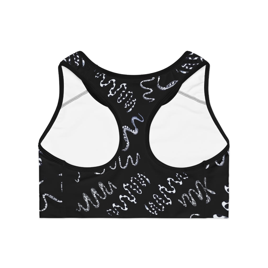 black snake print sports bra
