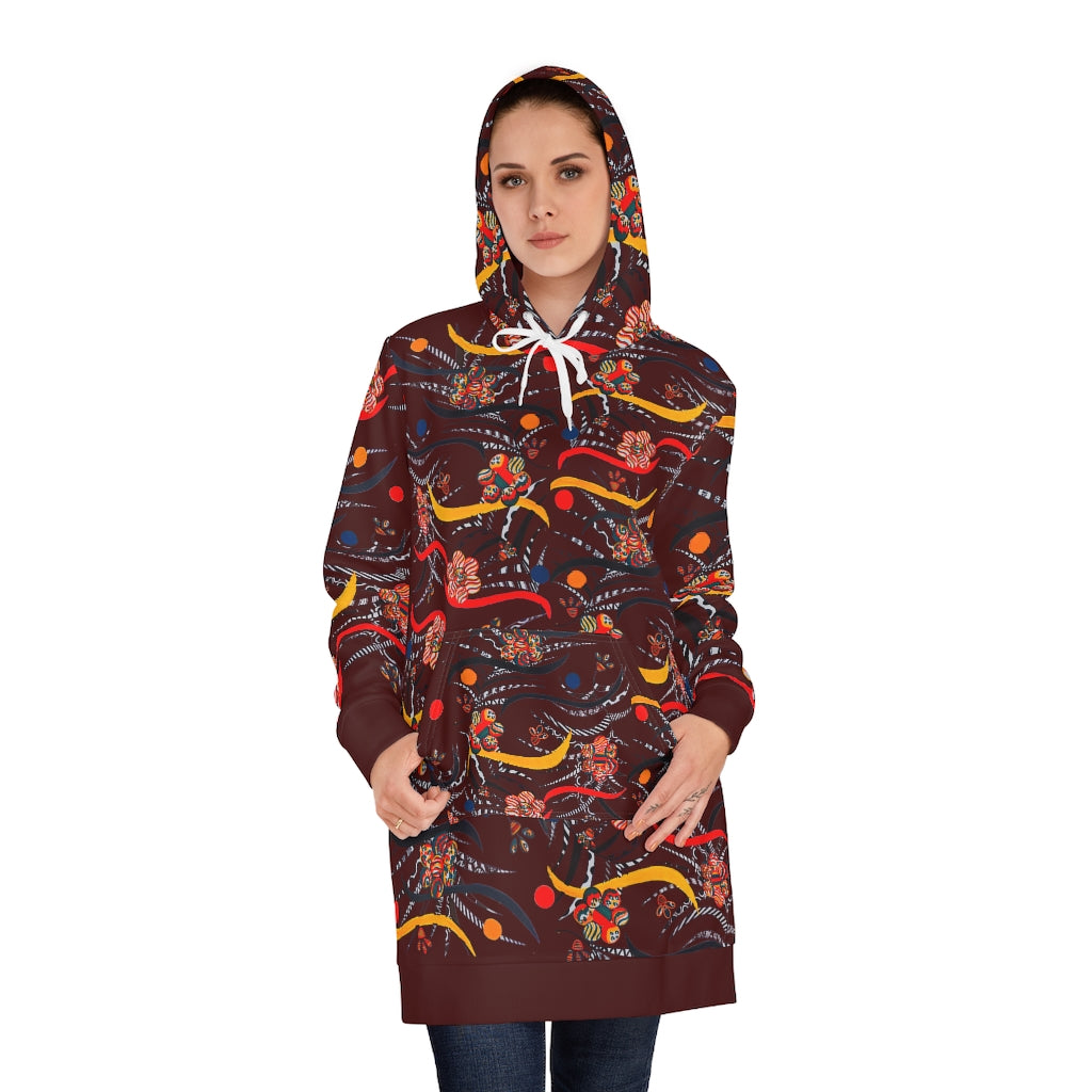 Marsala Wilderness Hoodie Dress (AOP)