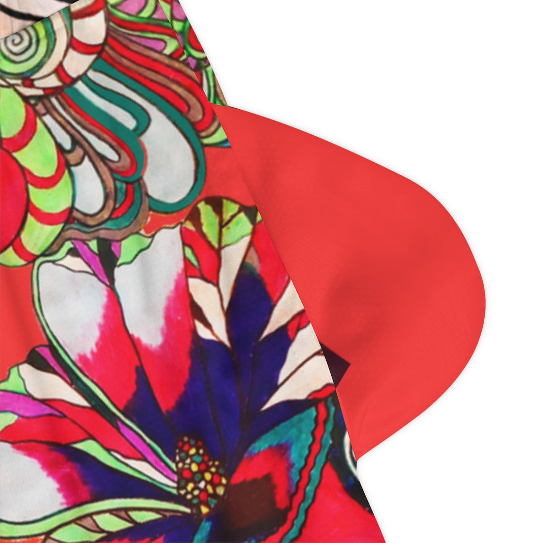 Vermillion Graphic Floral Basketball Rib Shorts (AOP)