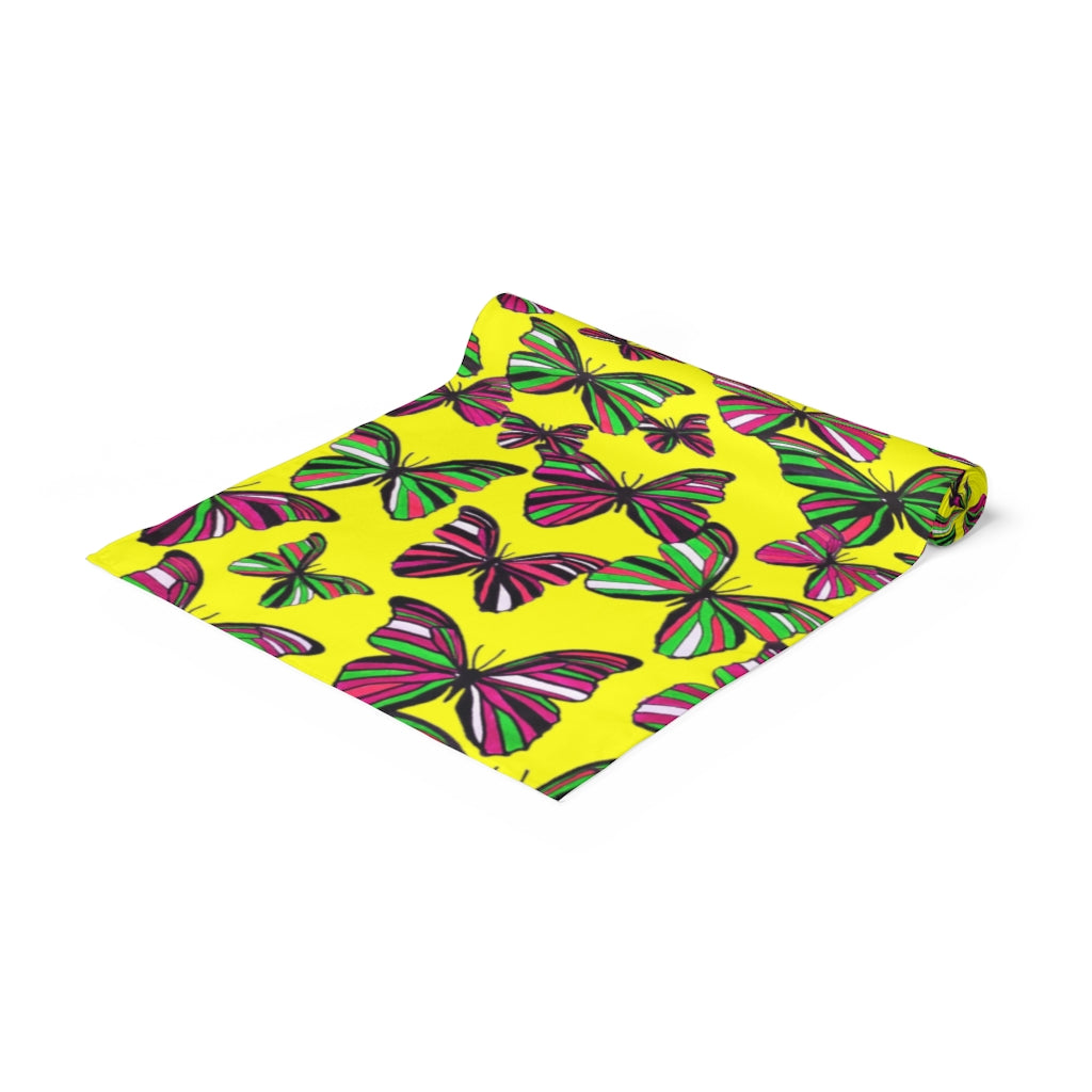 Butterflies Canary Table Runner