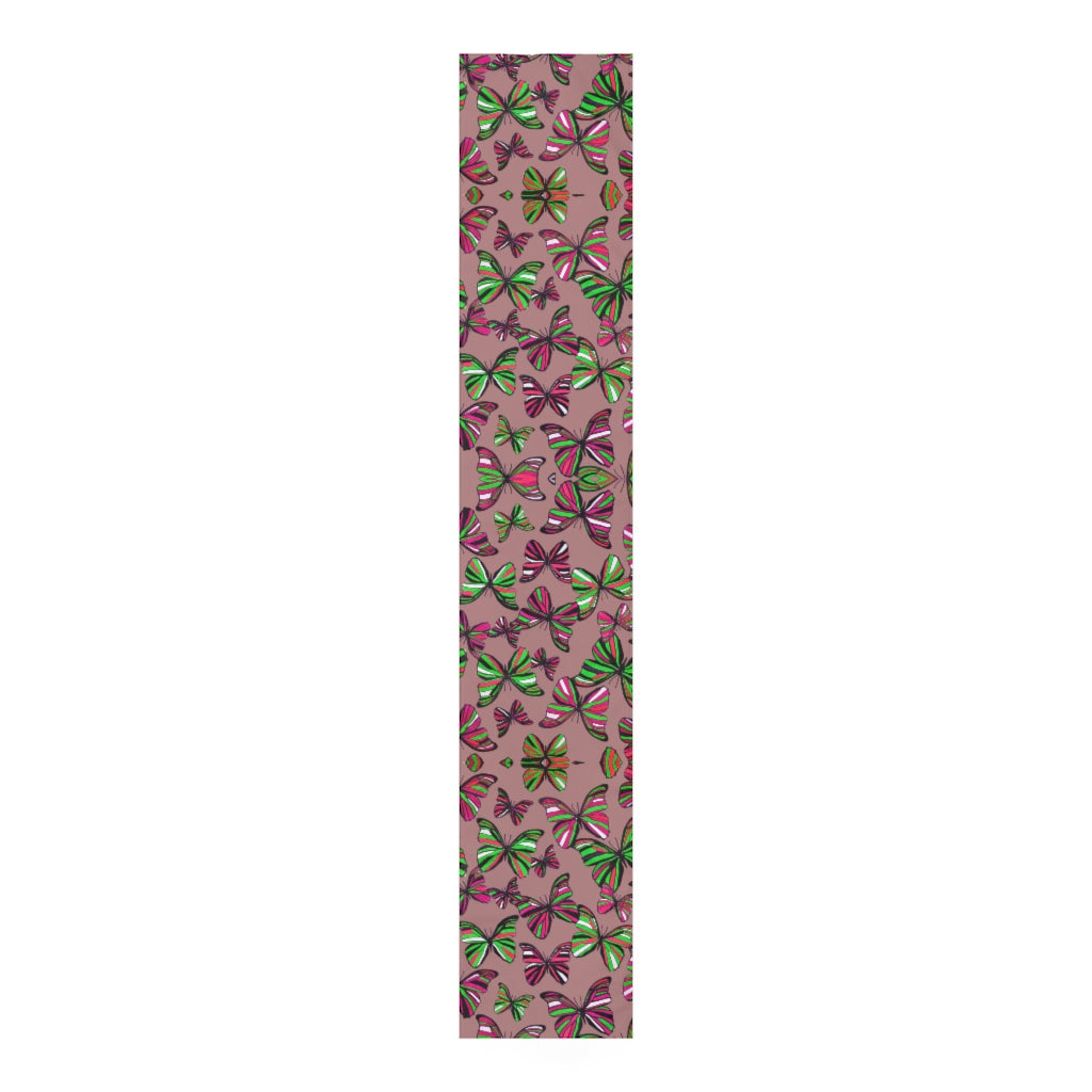 Butterflies Cider Red Table Runner