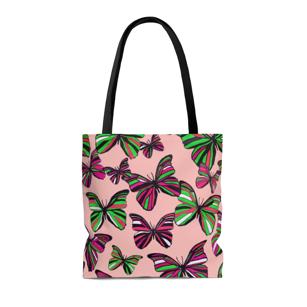 AOP Butterflies Blush Tote Bag