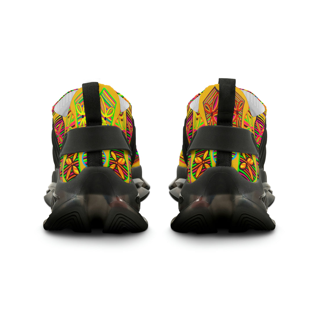 Yellow Deco Print OTT Men's Mesh Knit Sneakers