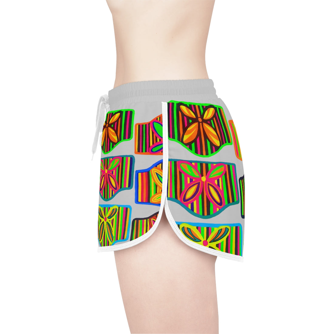 Slate Deco Print Relaxed Shorts