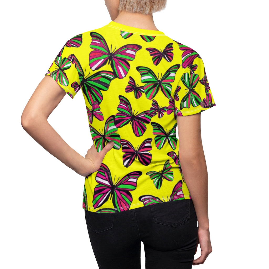 Butterflies AOP Bright Yellow T-shirt
