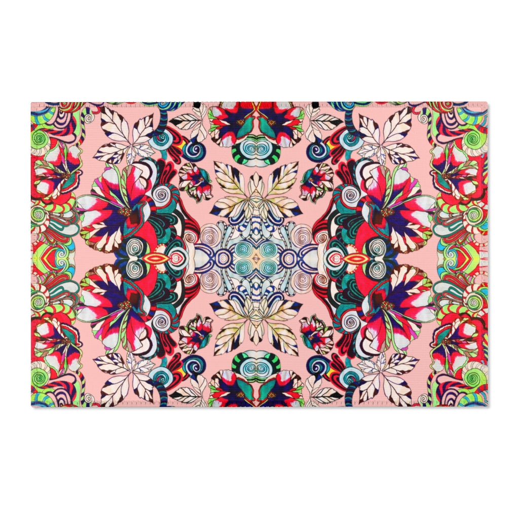 Artsy Floral Pop Blush Area Rug