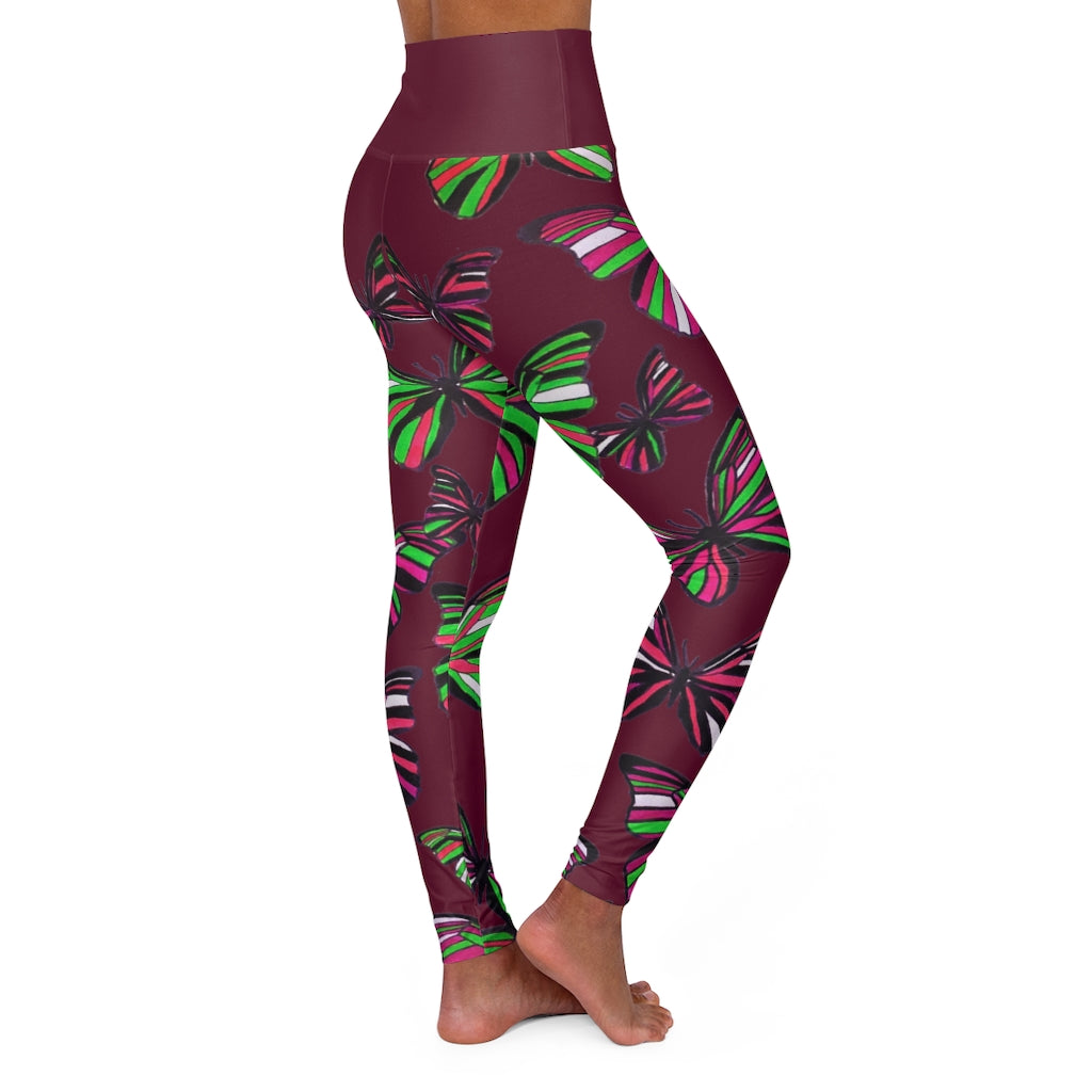 High Waisted Orchid Butterfly Leggings