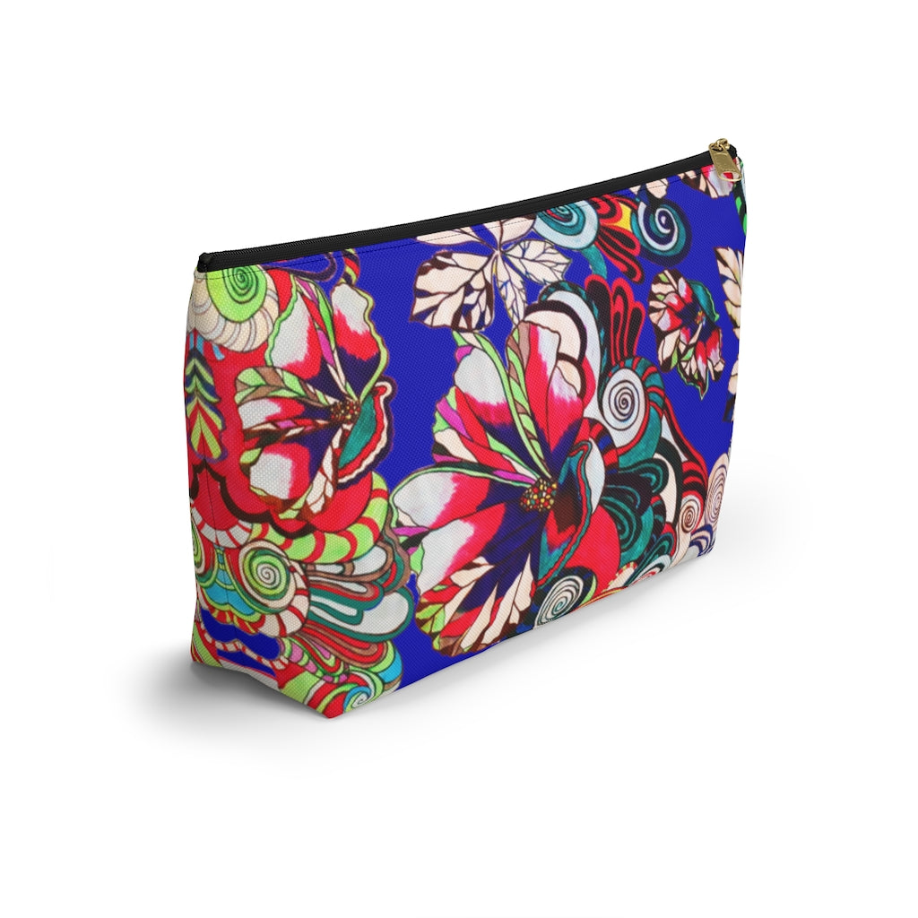 Floral Pop Electric Blue Accessory Pouch