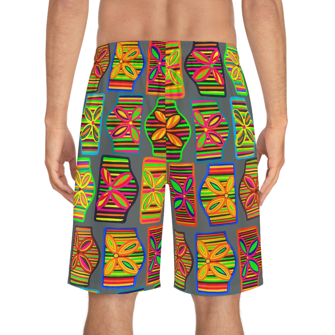 Ash Deco Print Men's Board Shorts (AOP)