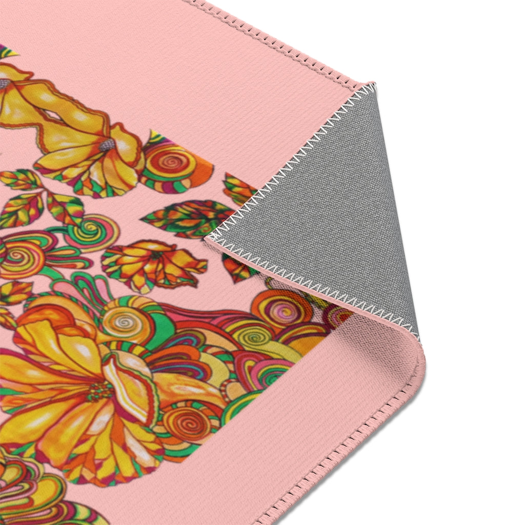 Artsy Floral Blush Area Rug