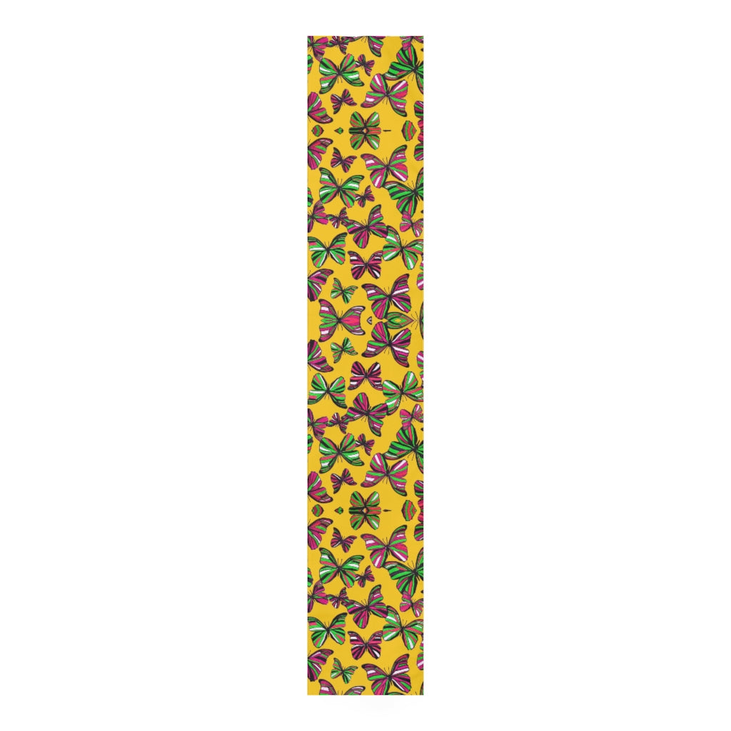 Butterflies Yellow Table Runner