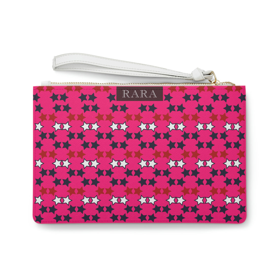 Hot Pink Star Print Clutch Bag