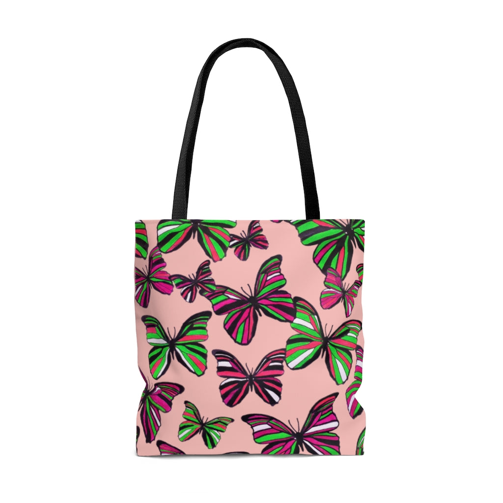 AOP Butterflies Blush Tote Bag