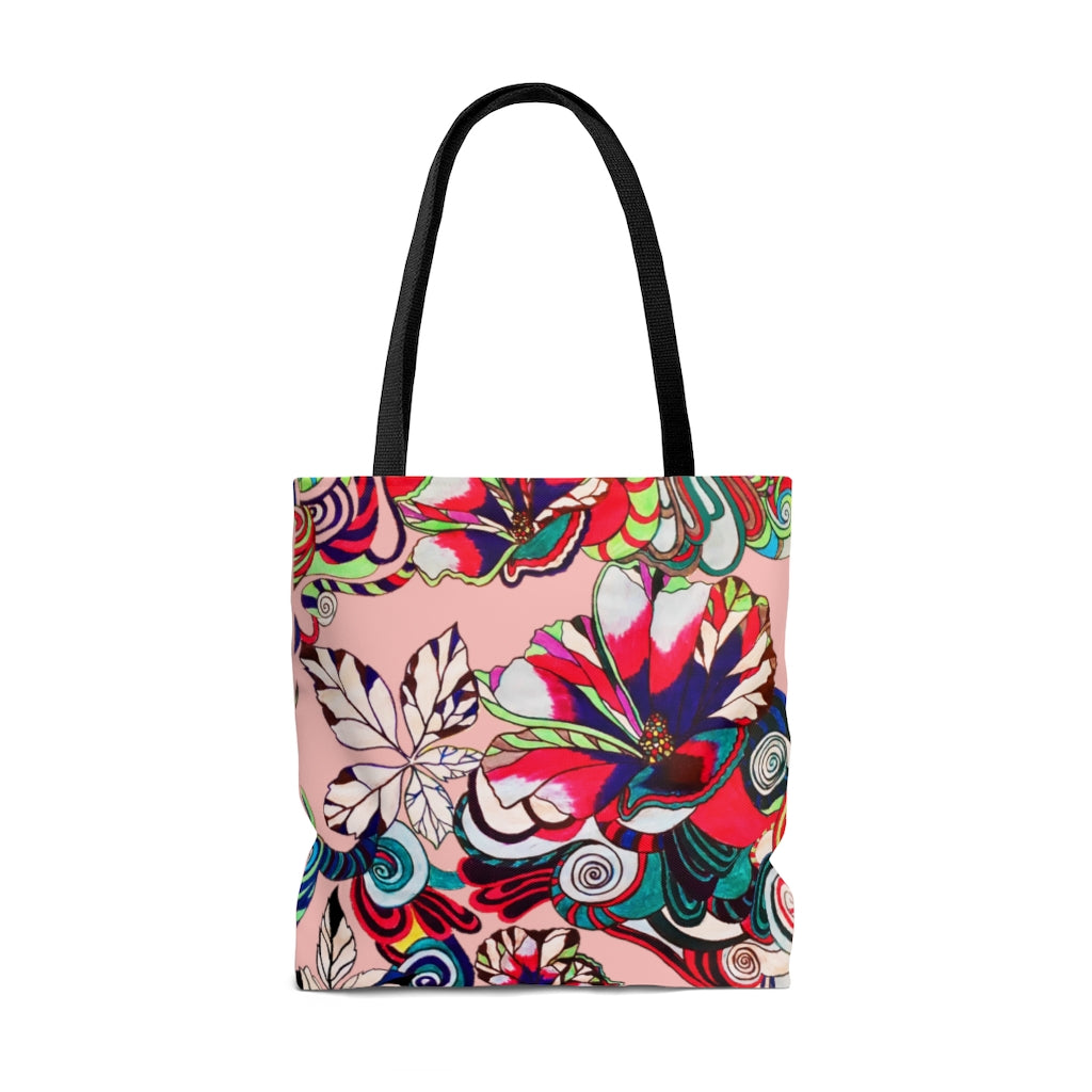 AOP Artsy Floral Pop Blush Tote Bag