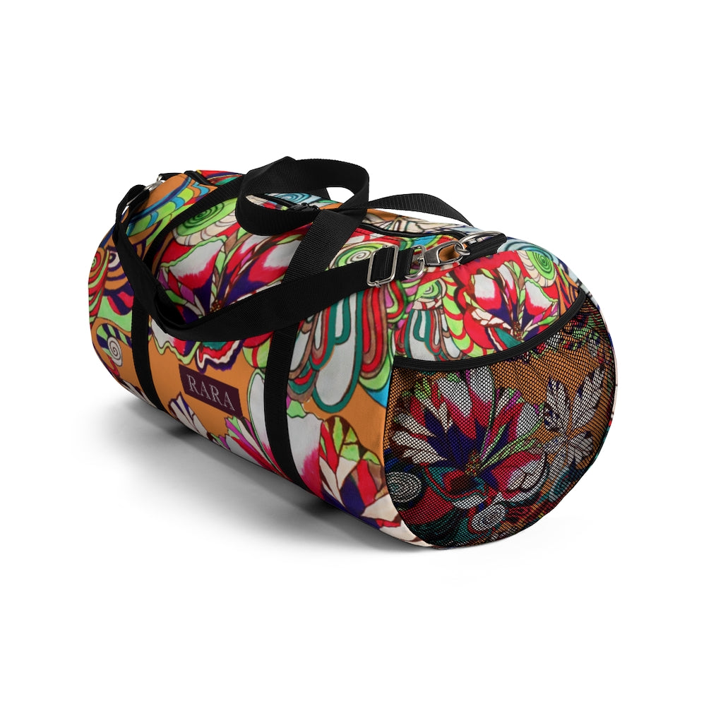 Artsy Floral Pop Peach Duffel Bag