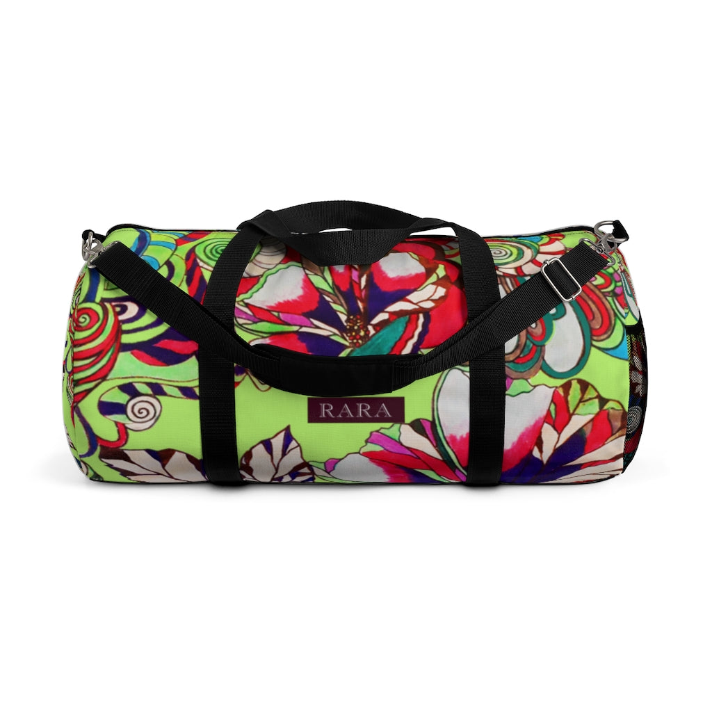 Artsy Floral Pop Lime Duffel Bag