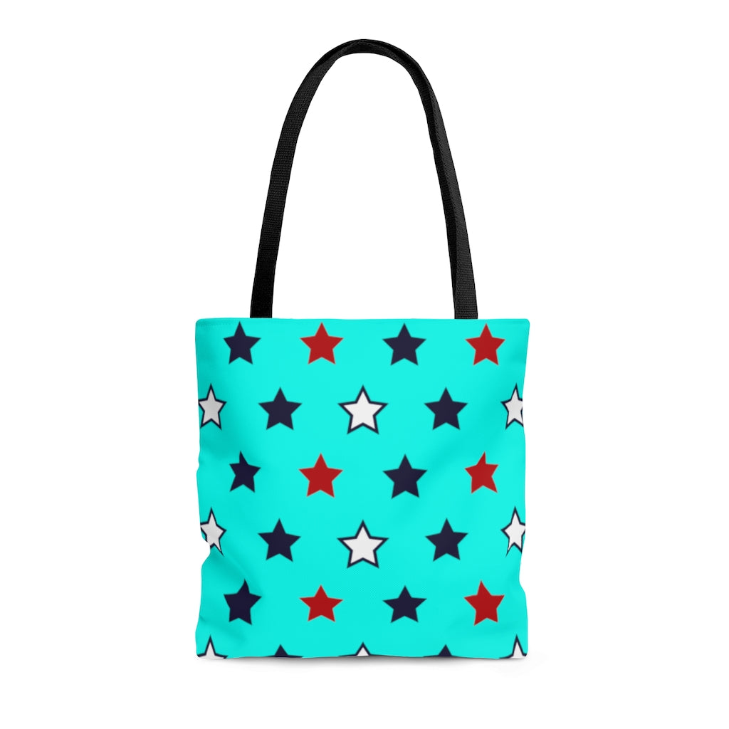 AOP Star Girl Cyan Tote Bag
