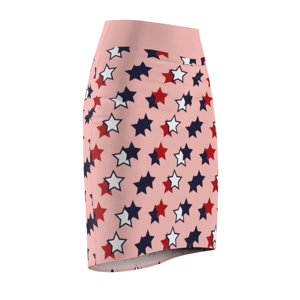 AOP Starry Blush Pencil Skirt