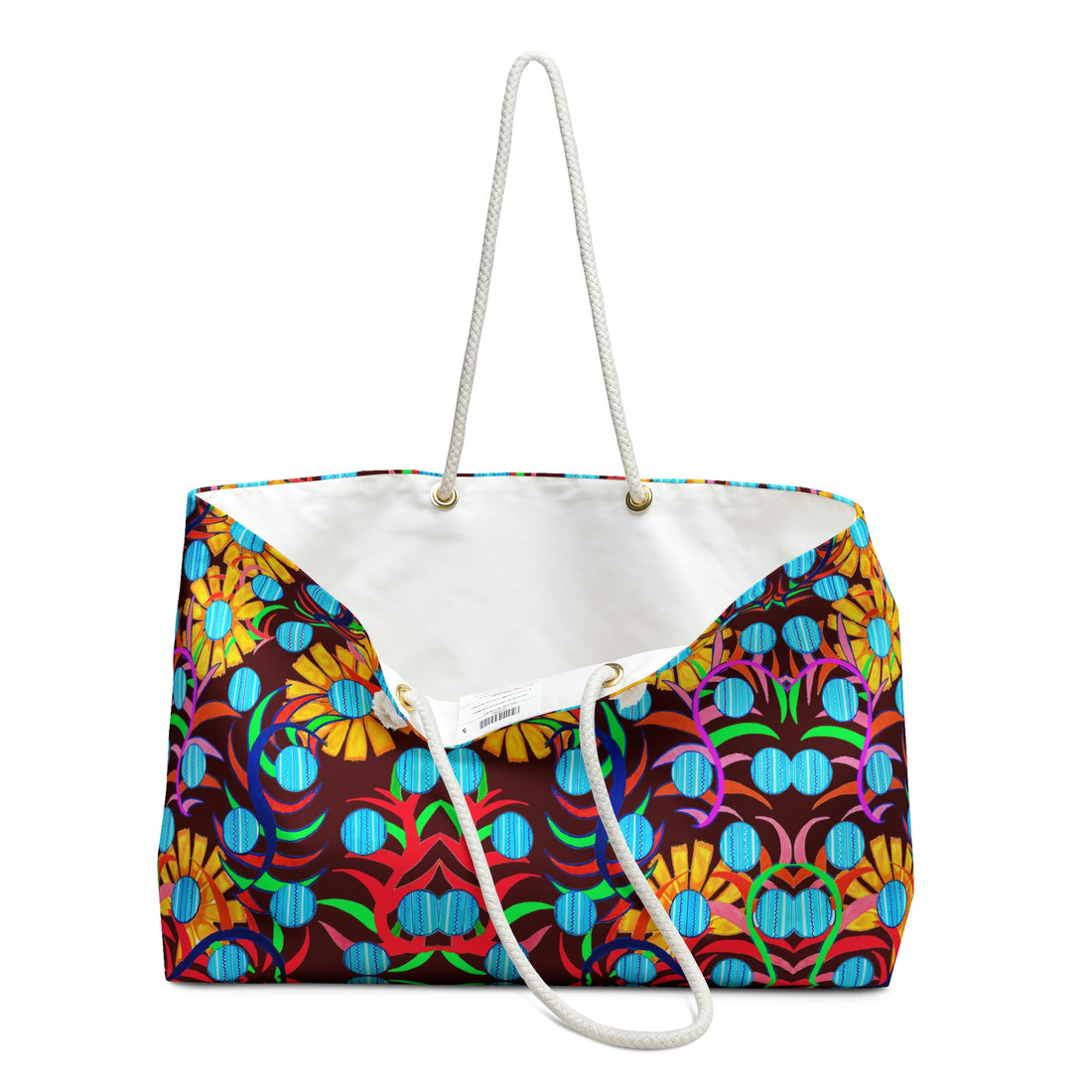 Ash Grey Sunflower Weekender Open Beach Tote Bag