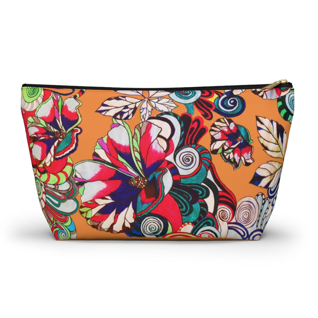 Floral Pop Peach Accessory Pouch