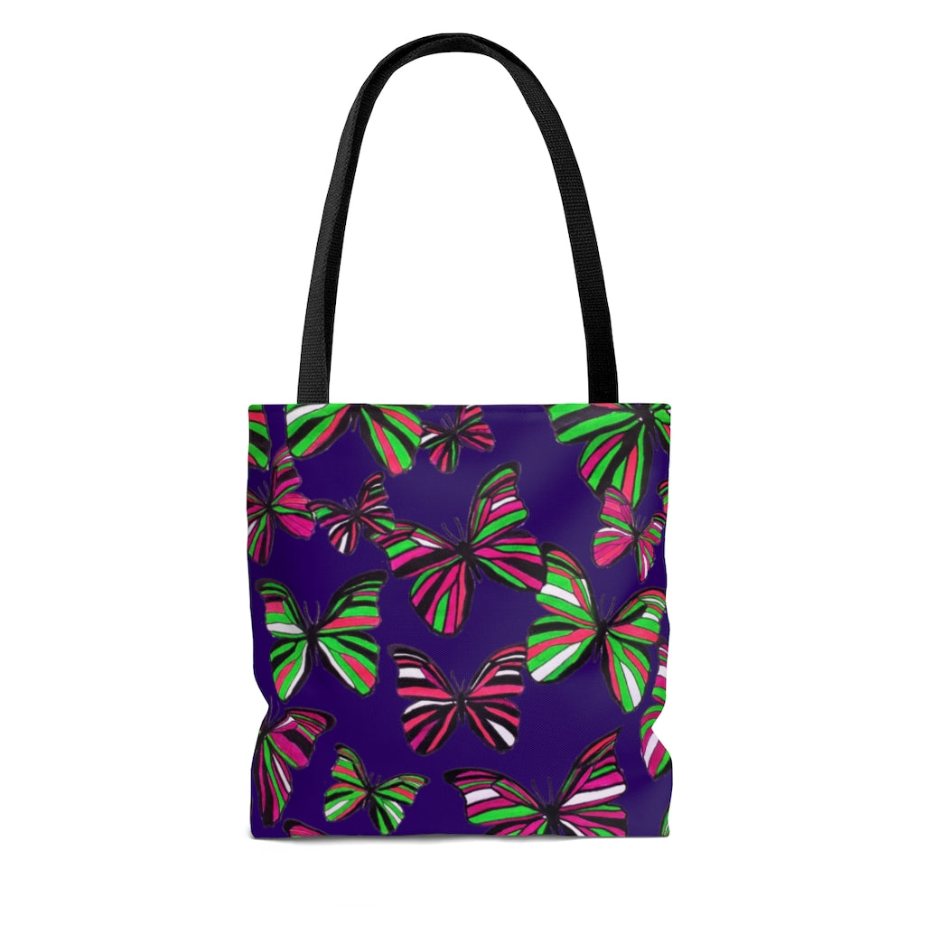 AOP Butterflies Ink Tote Bag