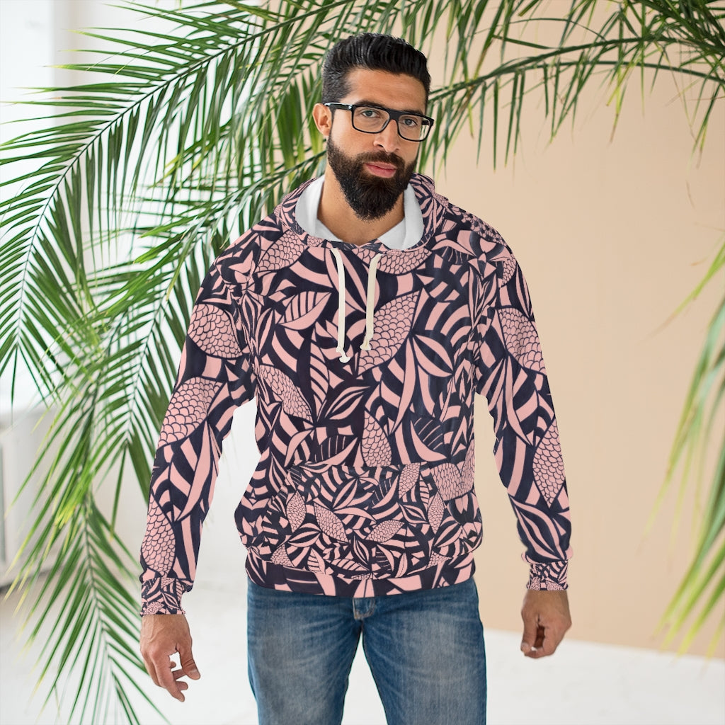 Unisex Tropical Minimalist Blush Pullover Hoodie