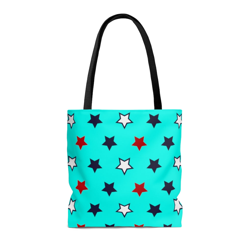 AOP Star Girl Cyan Tote Bag