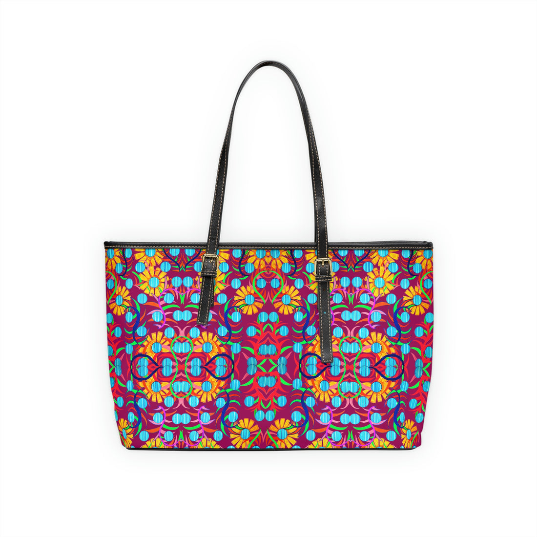 Orchid Sunflower PU Leather Shoulder Bag