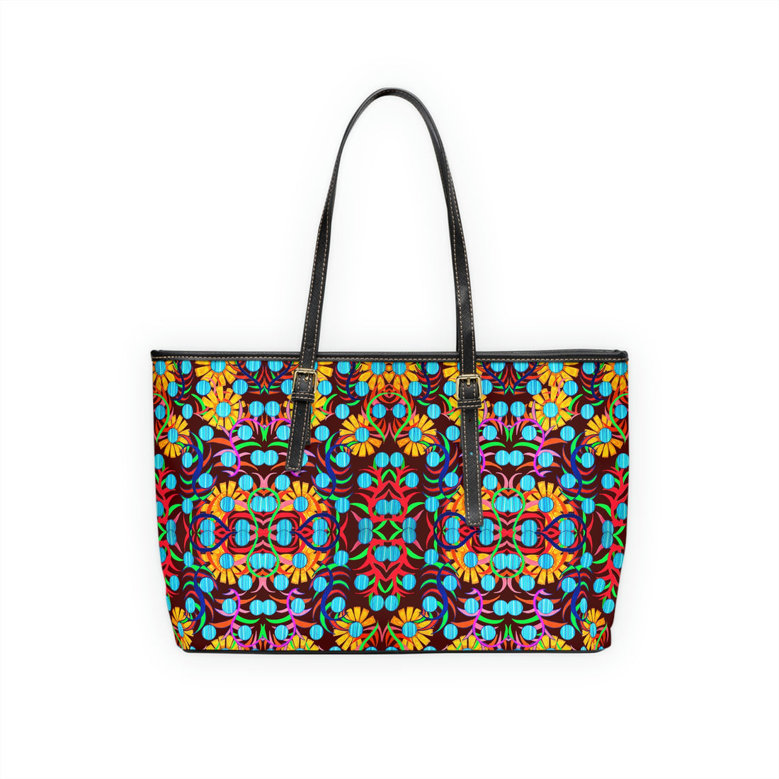 Marsala Sunflower PU Leather Shoulder Bag