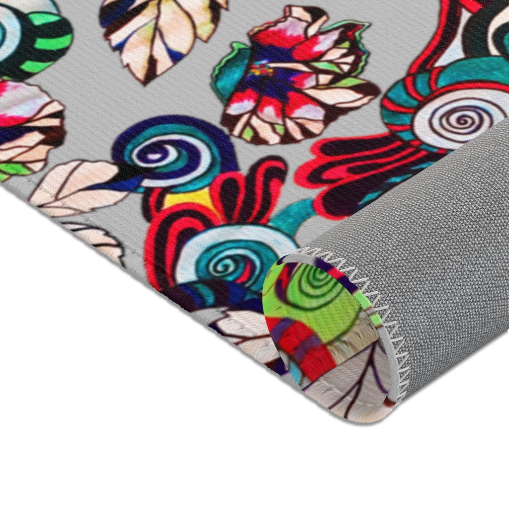 Artsy Floral Pop Slate Area Rug