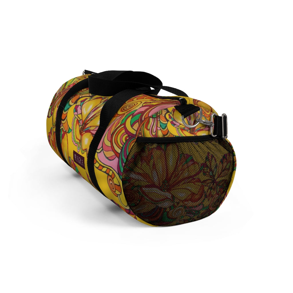 Artsy Floral Yellow Duffel Bag