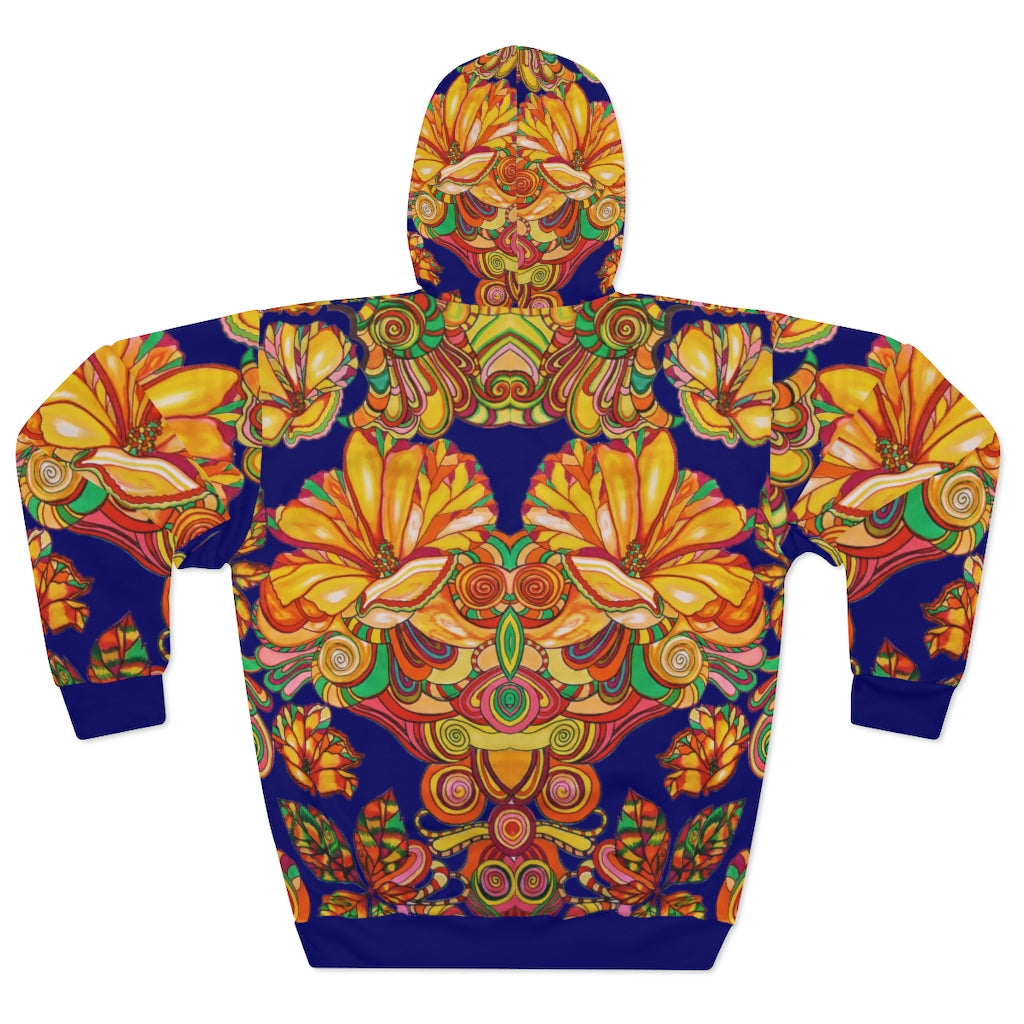 Artsy Florals Pullover Ink Hoodie