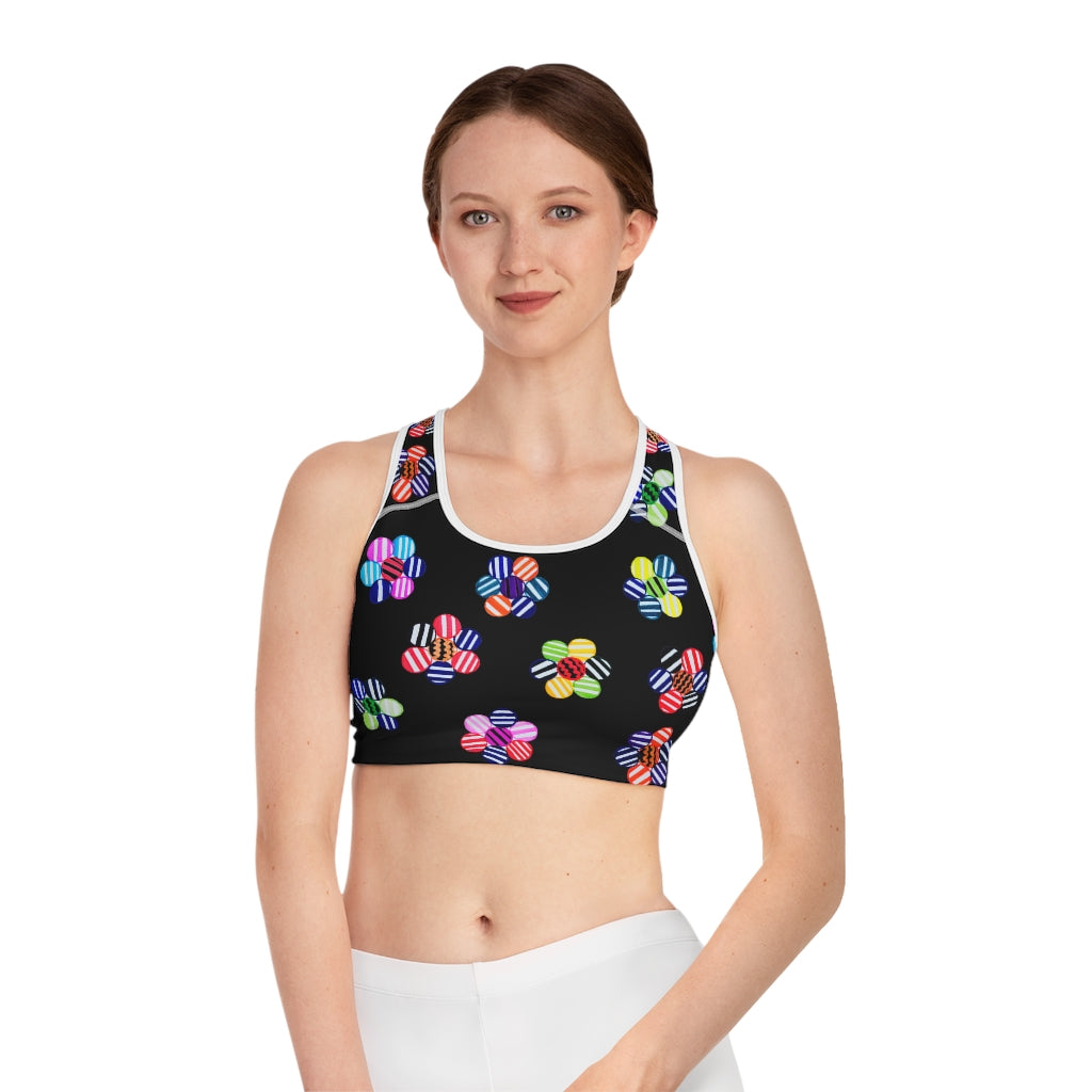 Black Candy Florals (AOP) Sports Bra
