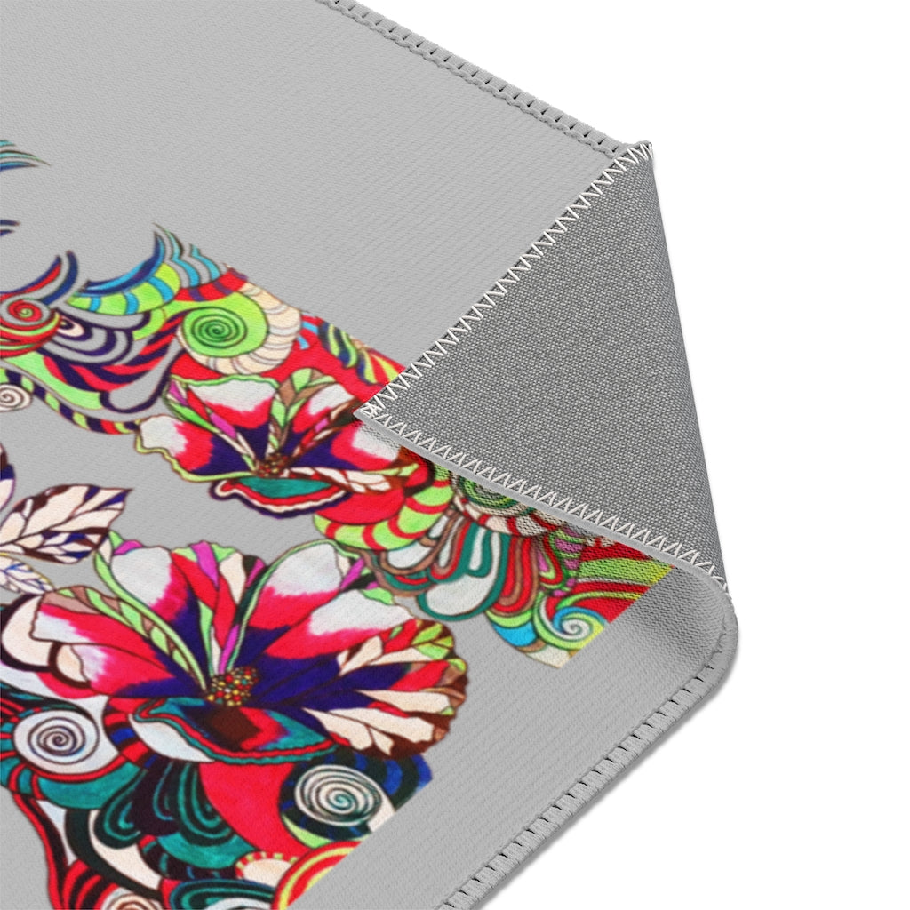 Artsy Floral Pop Slate Area Rug