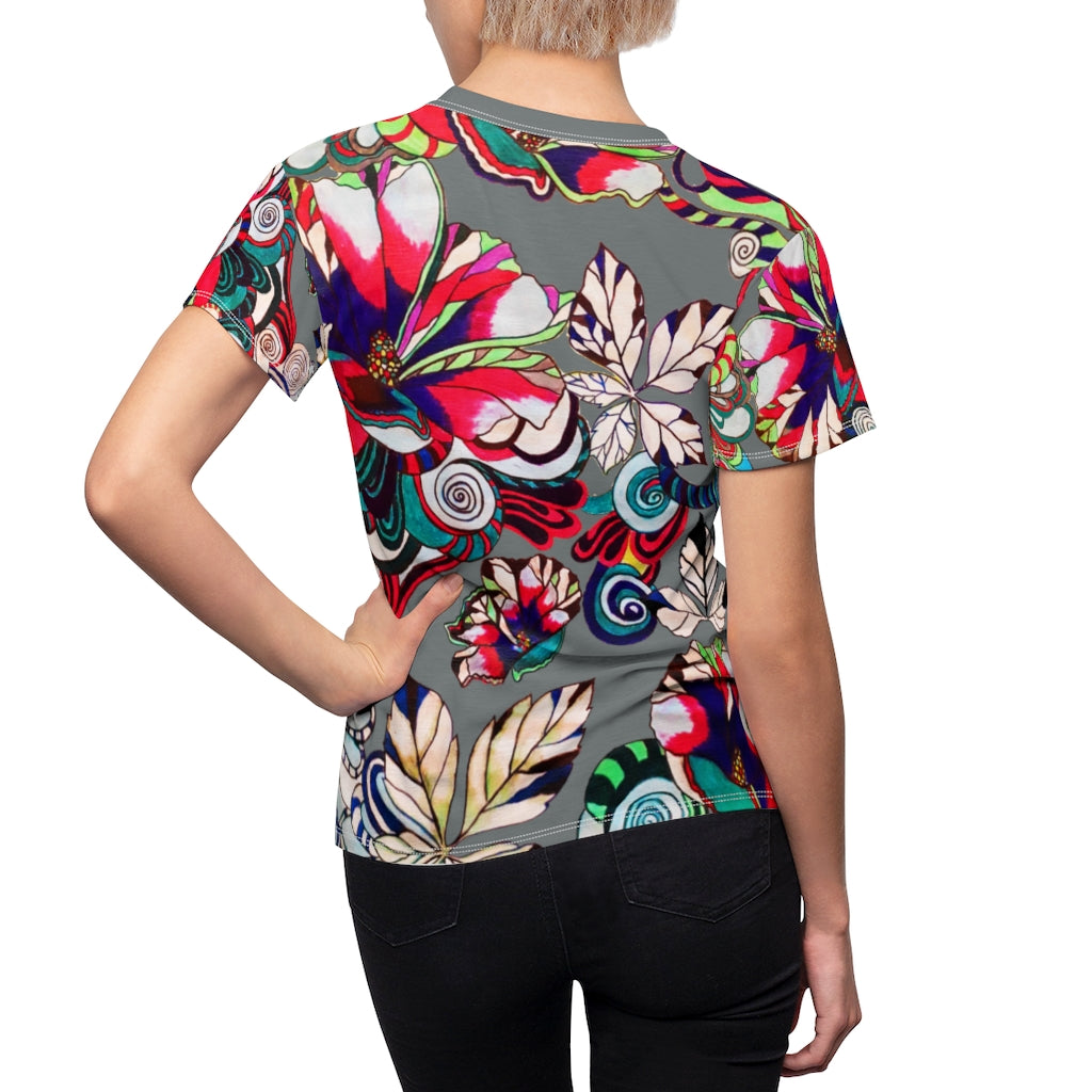 Graphic Floral AOP Grey T-Shirt