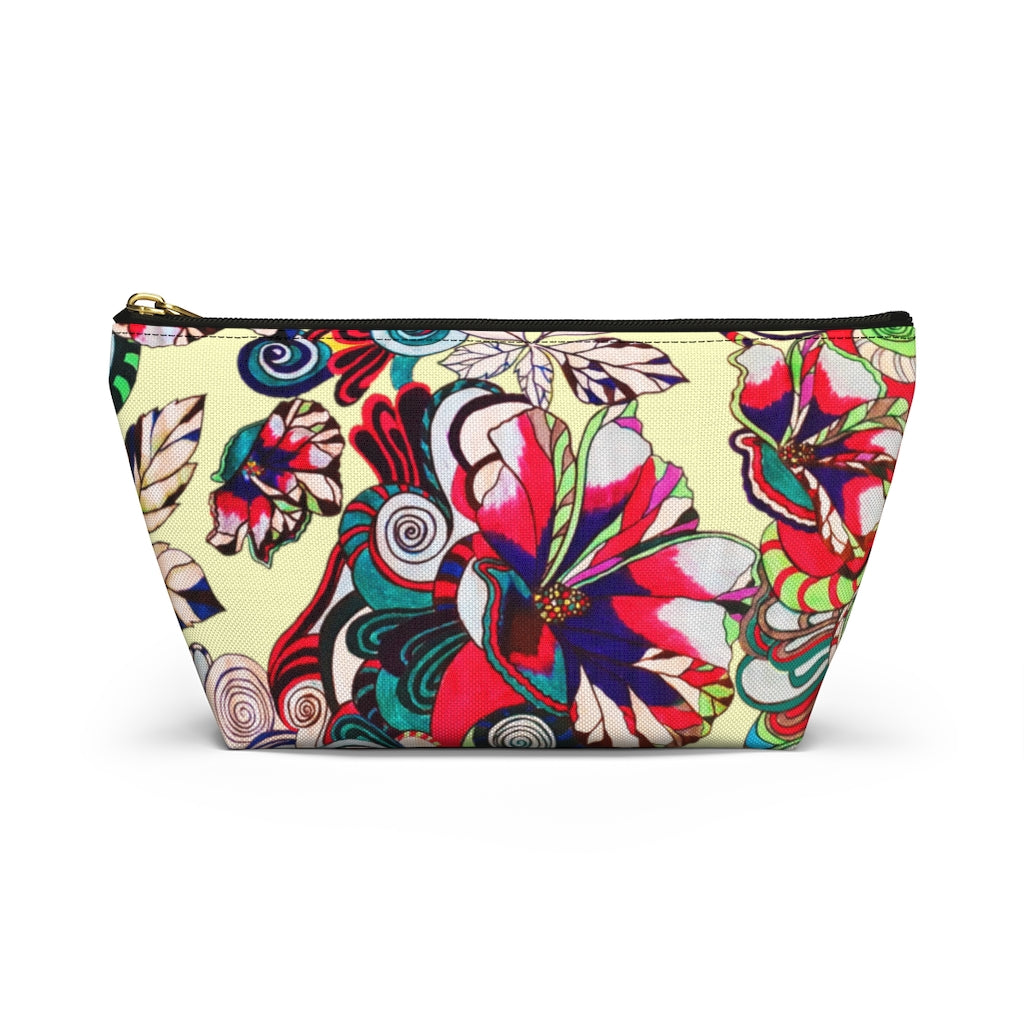 Floral Pop Cream Accessory Pouch