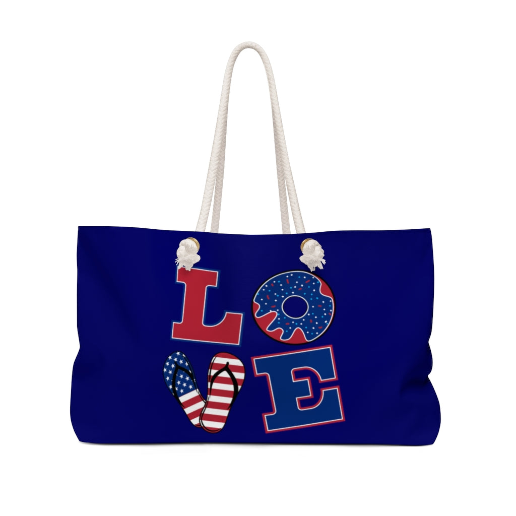 American Love Navy Weekender Bag
