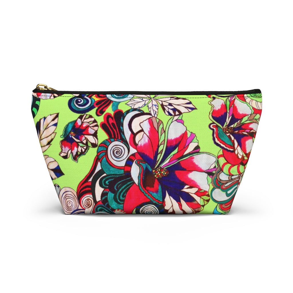 Artsy Floral Pop Lime Accessory Pouch