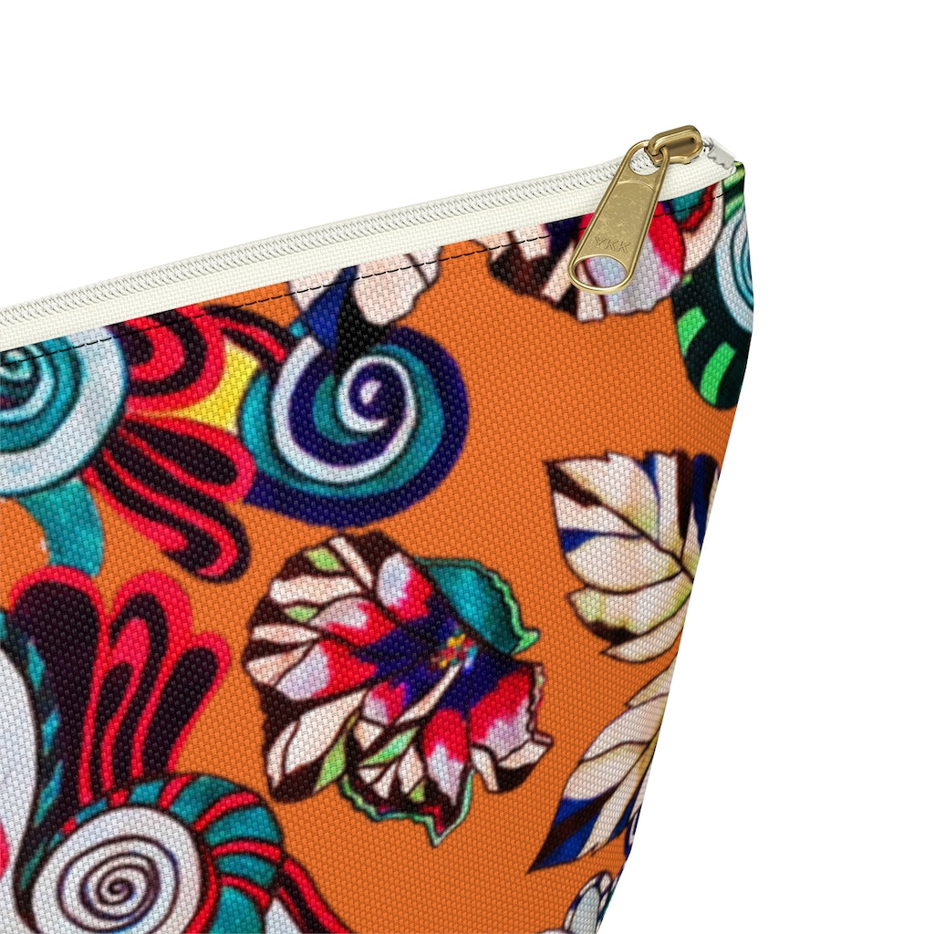 Floral Pop Orange Accessory Pouch