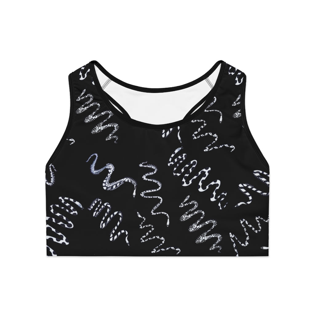 black snake print sports bra