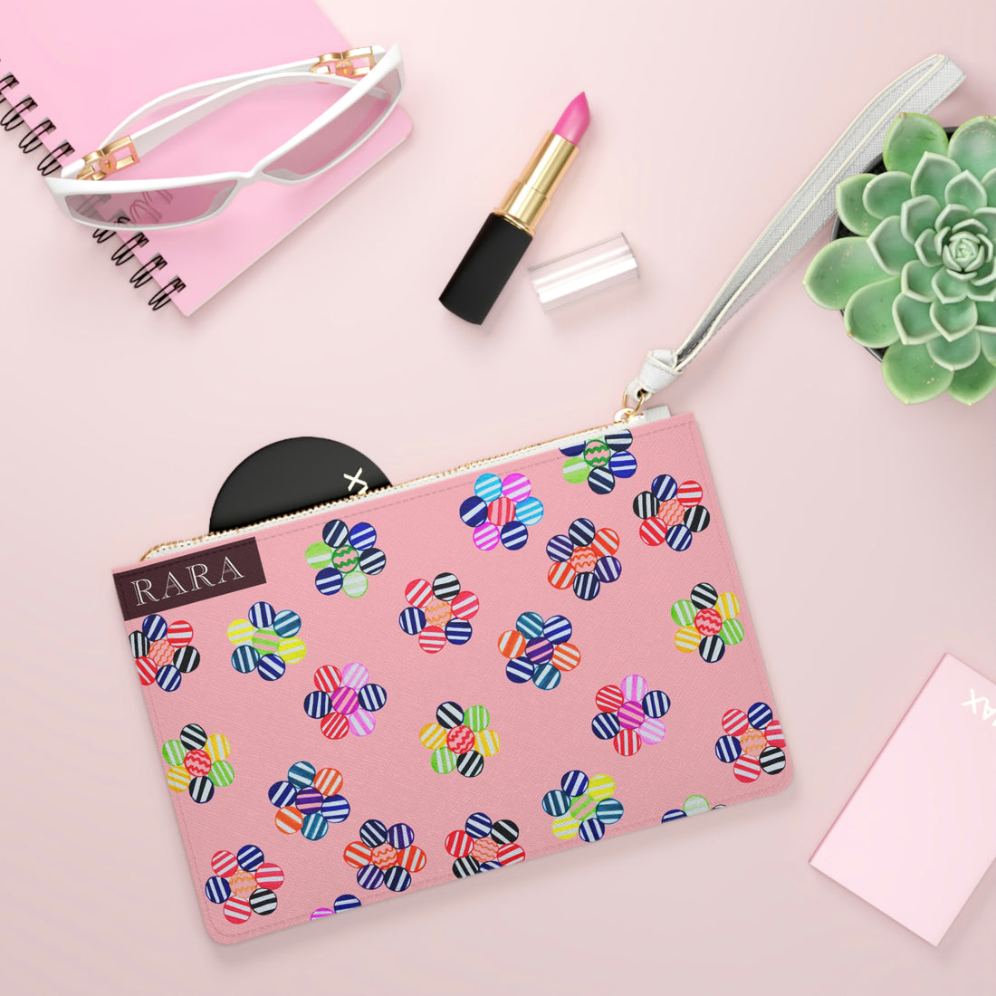 Blush Candy Florals Clutch Bag