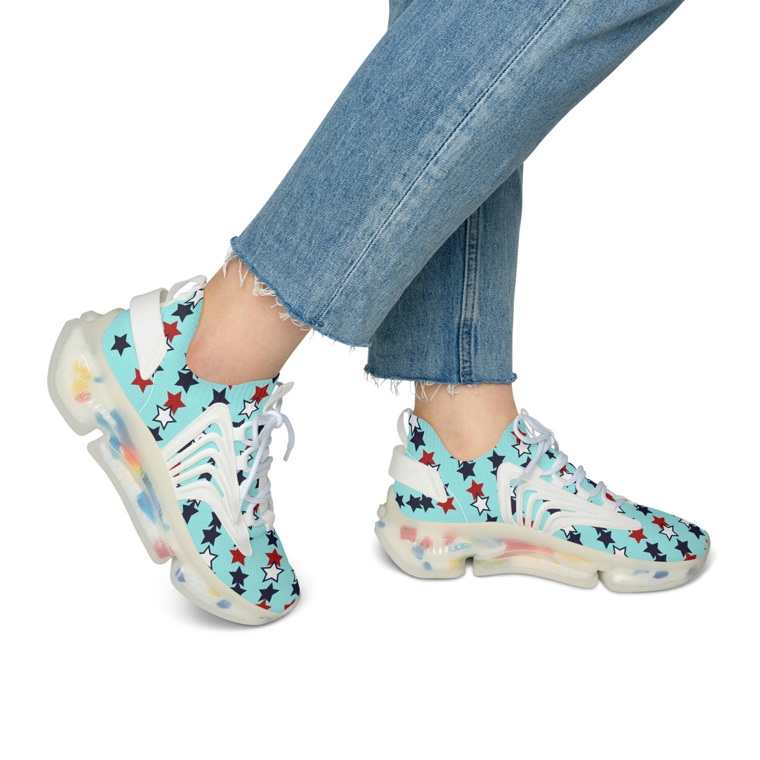 Icy Blue Stargirl OTT Women's Mesh Knit Sneakers
