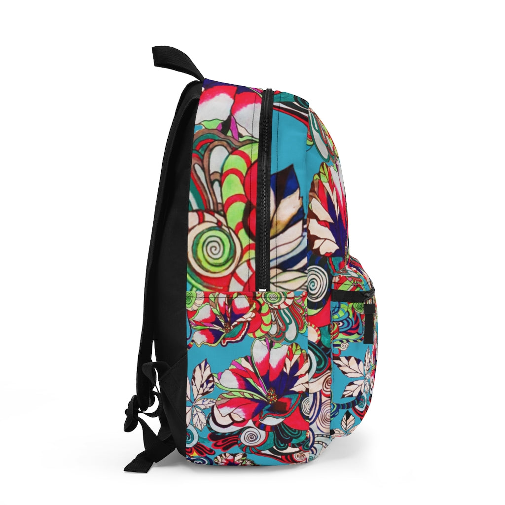 Aqua Artsy Floral Pop Backpack