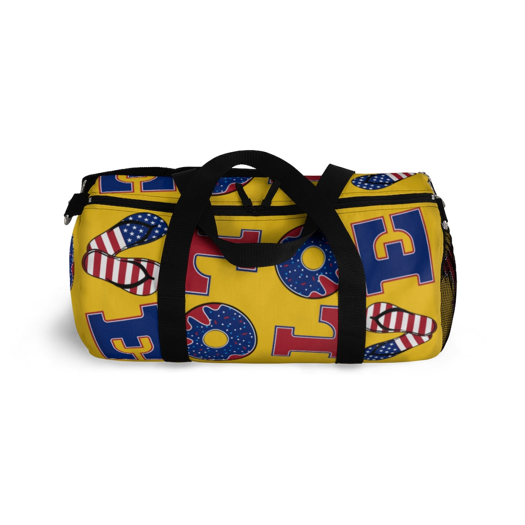 American Love Yellow Duffel Bag