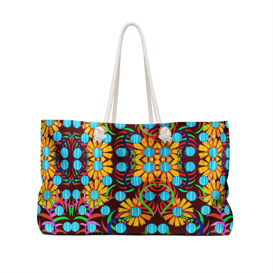 Ash Grey Sunflower Weekender Open Beach Tote Bag