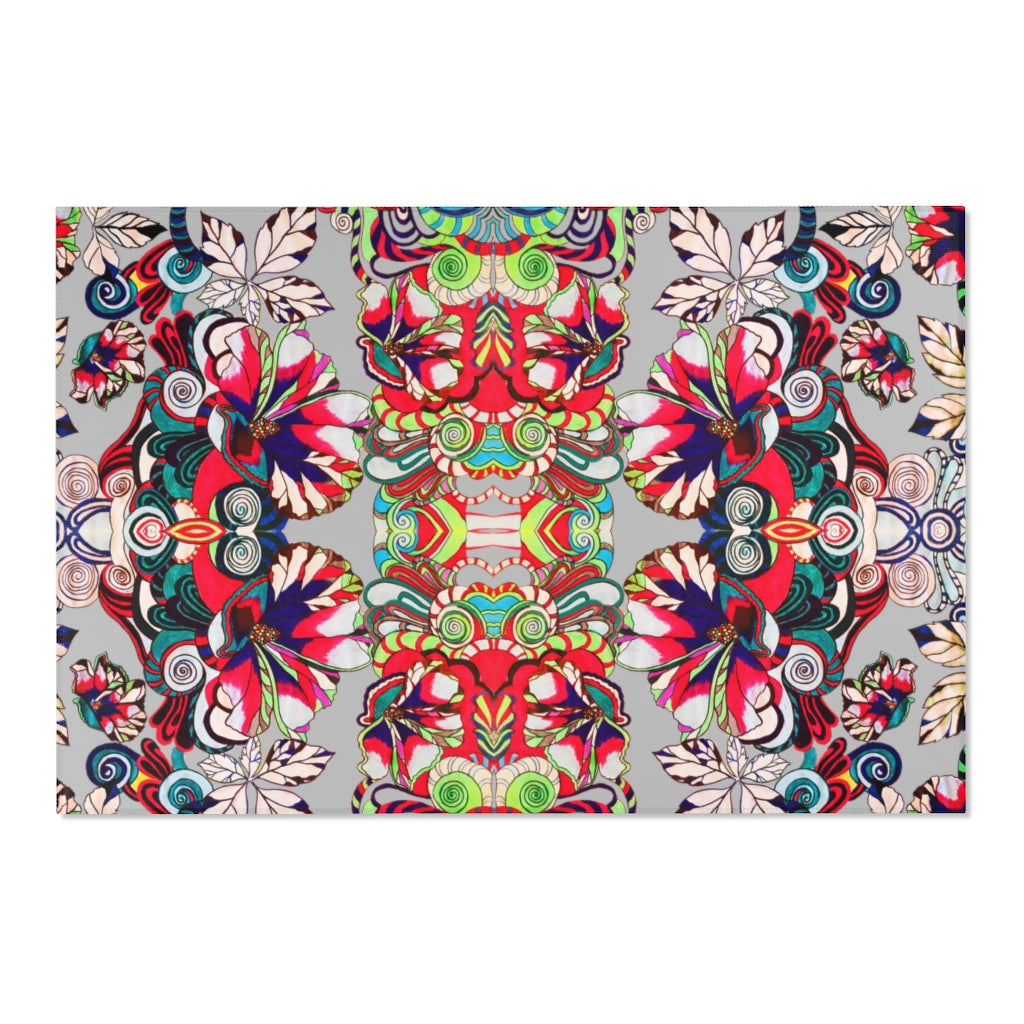 Artsy Floral Pop Slate Area Rug