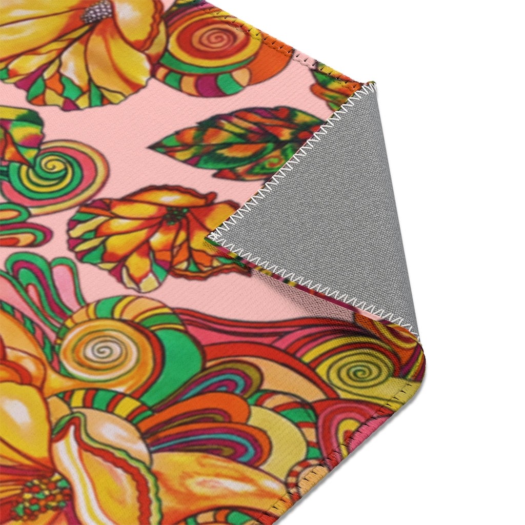 Artsy Floral Blush Area Rug