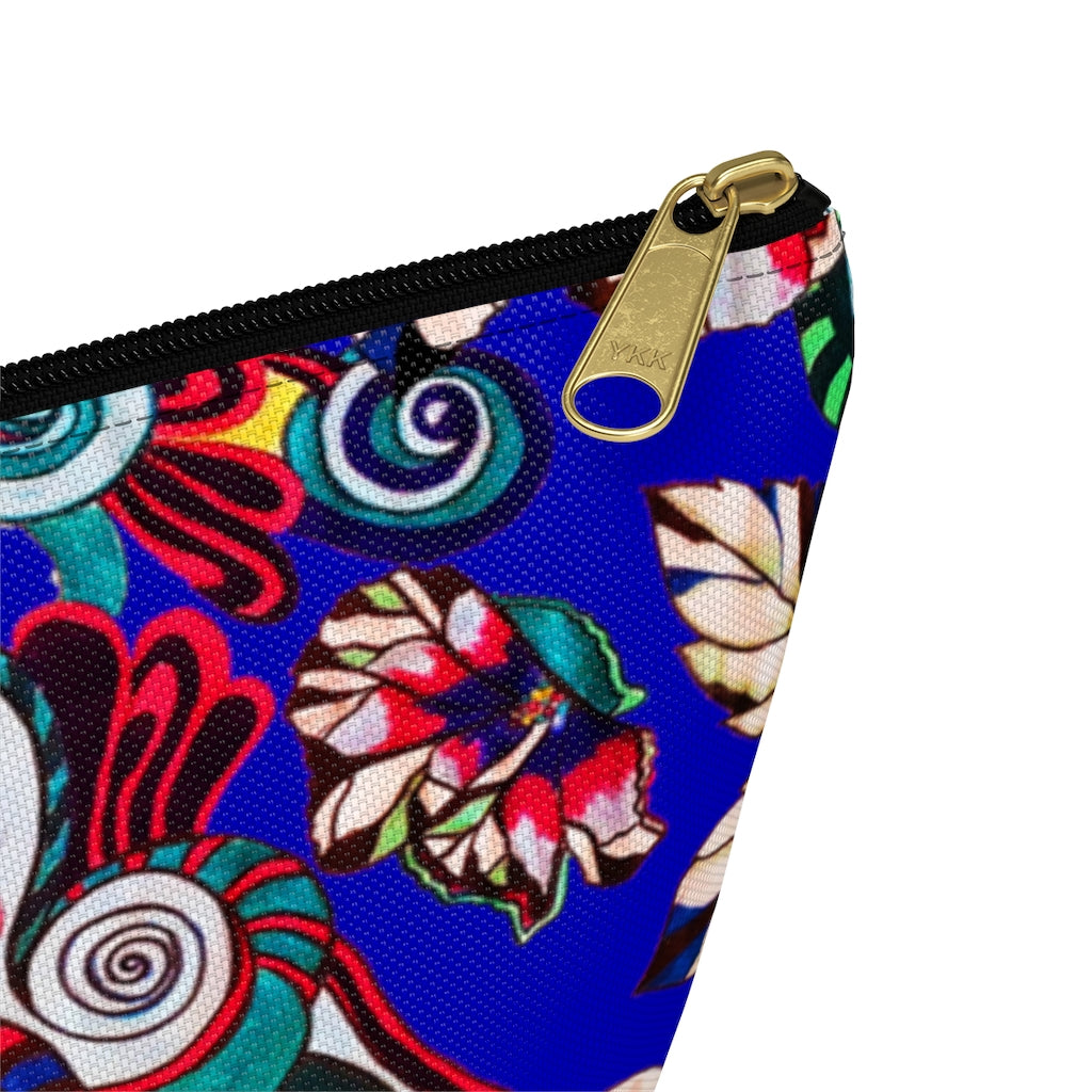 Floral Pop Electric Blue Accessory Pouch