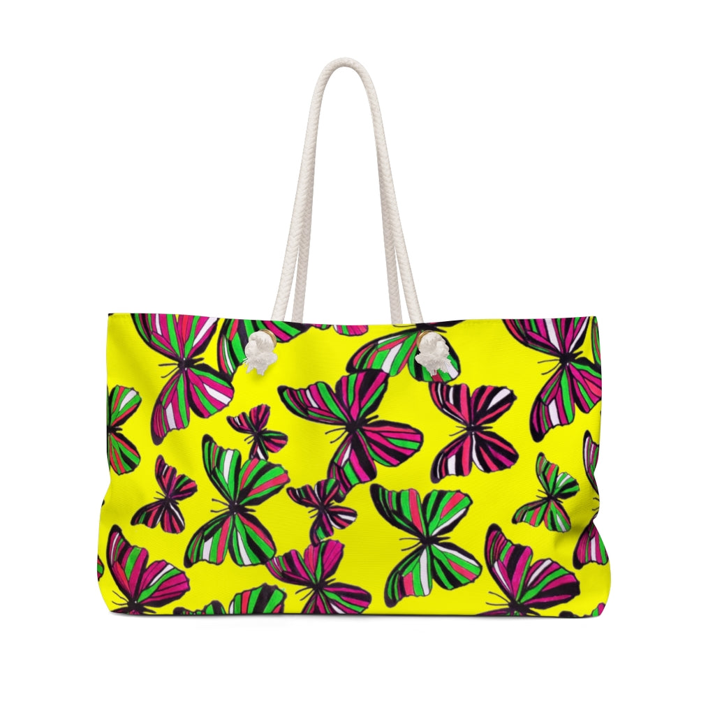 Butterflies Yellow Weekender Bag